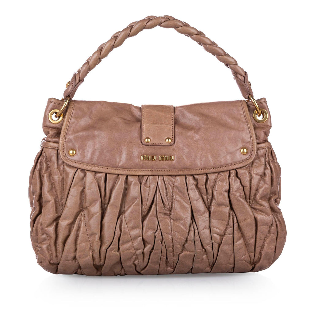 Miu Miu Coffer Leather Satchel (SHG-22741)