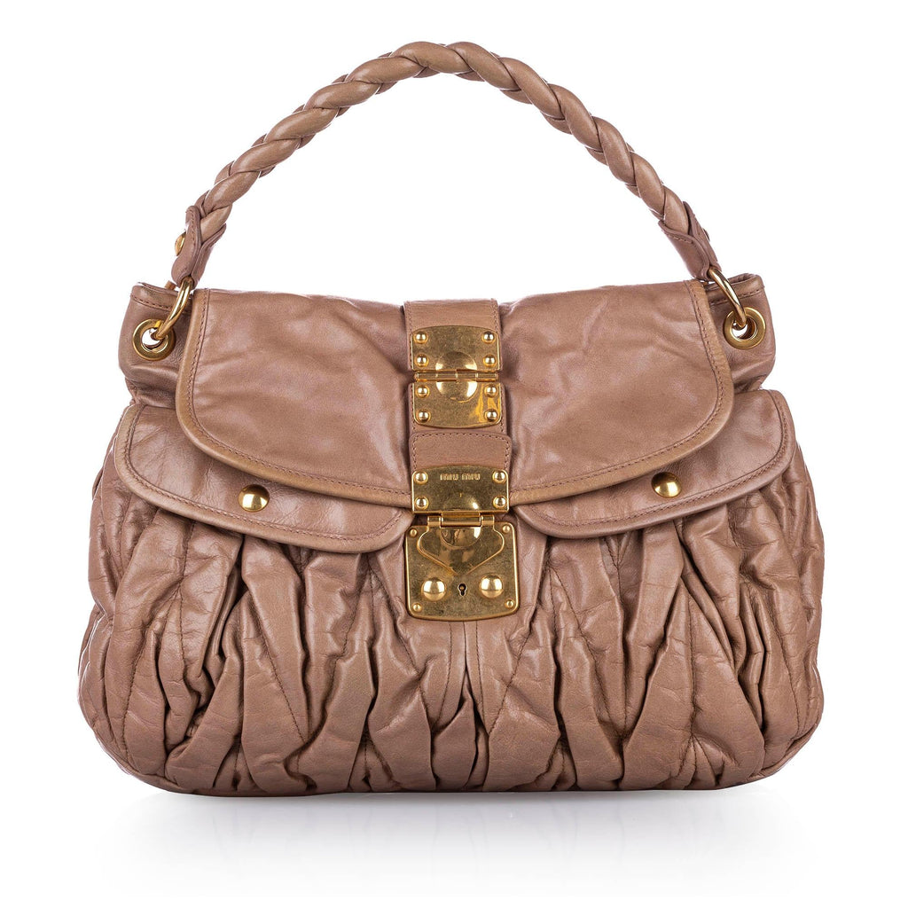 Miu Miu Coffer Leather Satchel (SHG-22741)