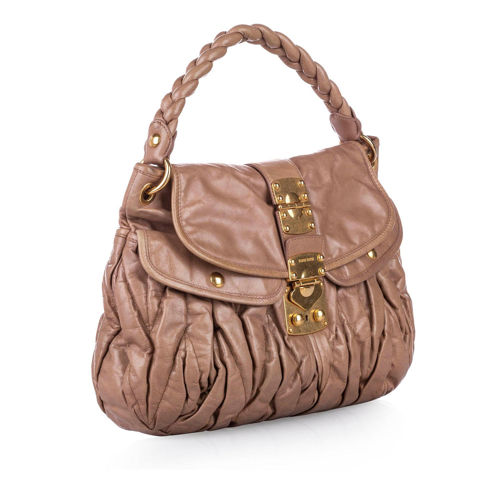 Miu Miu Coffer Leather Satchel (SHG-22741)