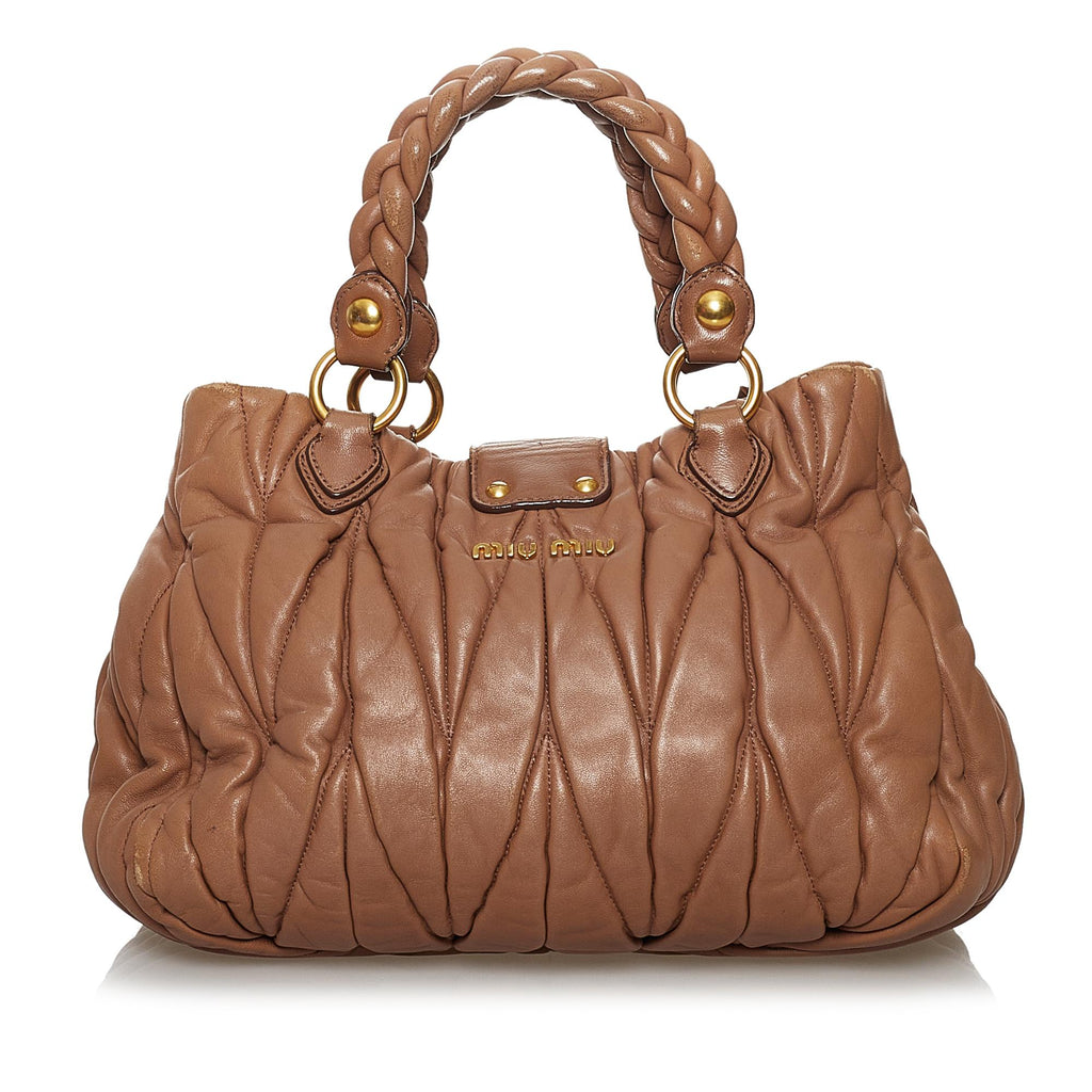 Miu Miu Coffer Leather Satchel (SHG-30139)