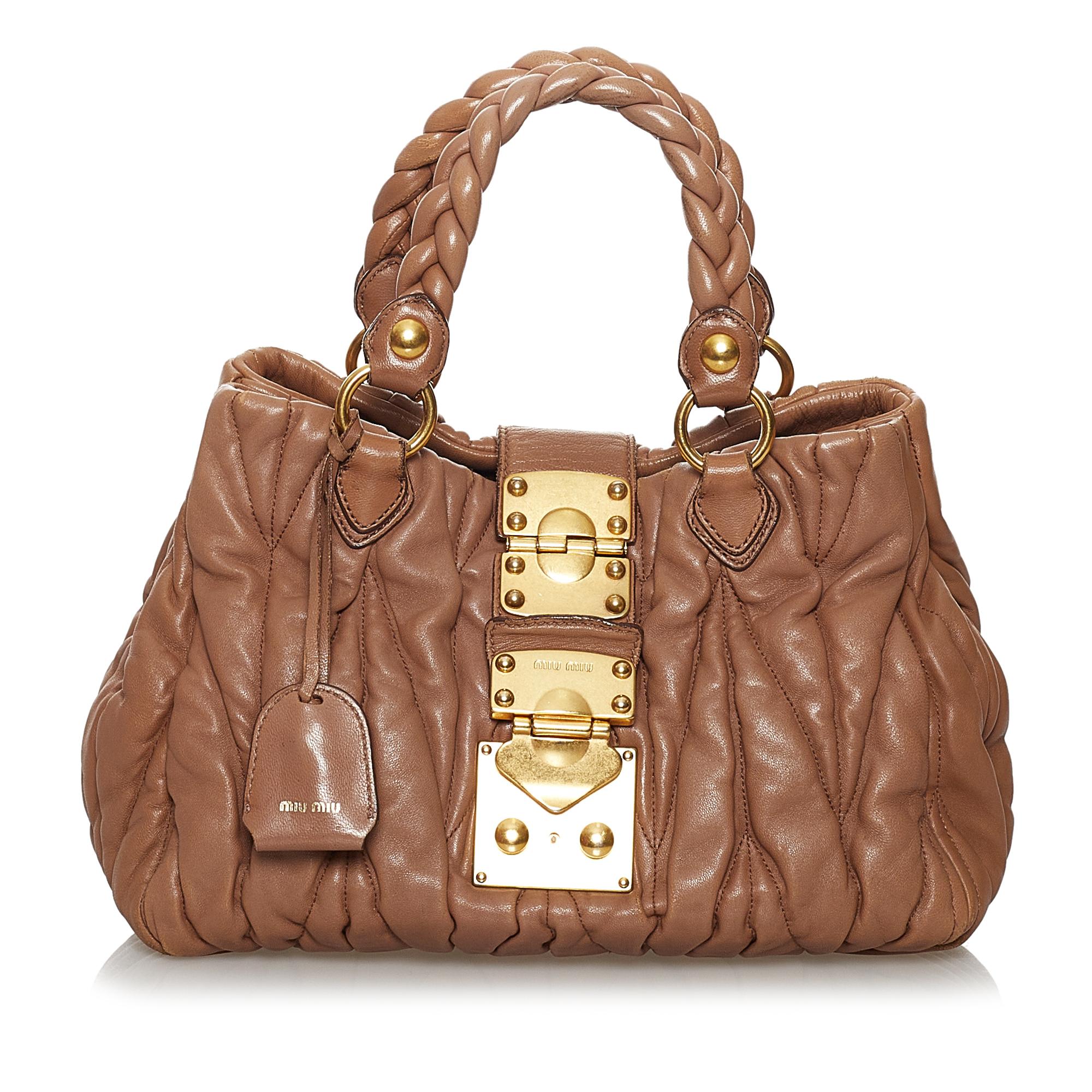 Miu Miu Coffer Leather Satchel (SHG-30139)