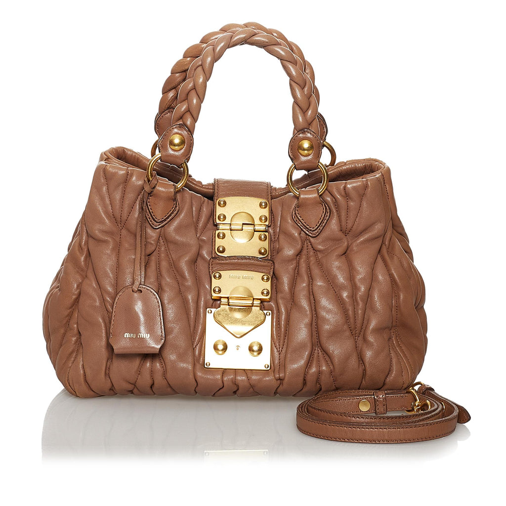 Miu Miu Coffer Leather Satchel (SHG-30139)