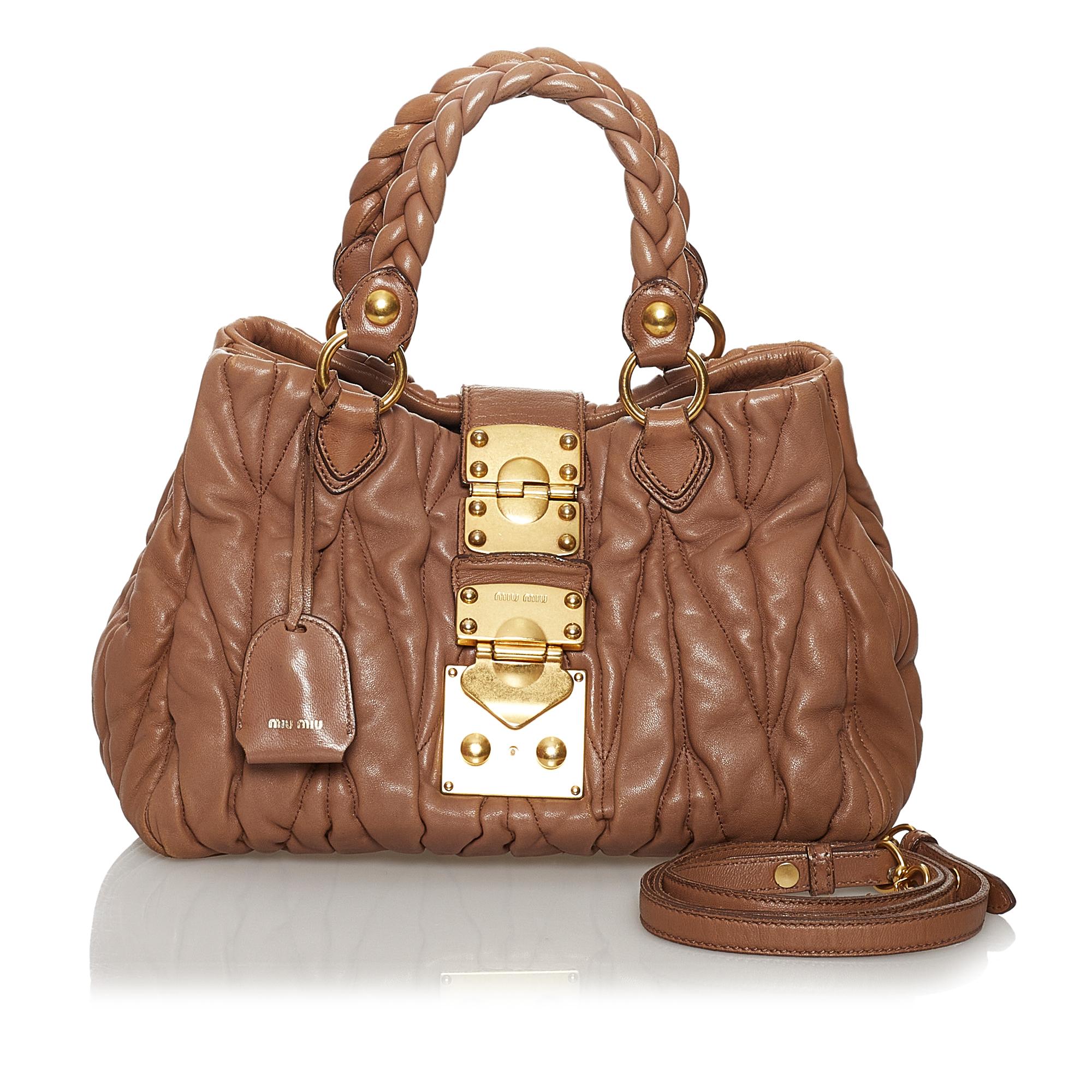 Miu Miu Coffer Leather Satchel (SHG-30139)