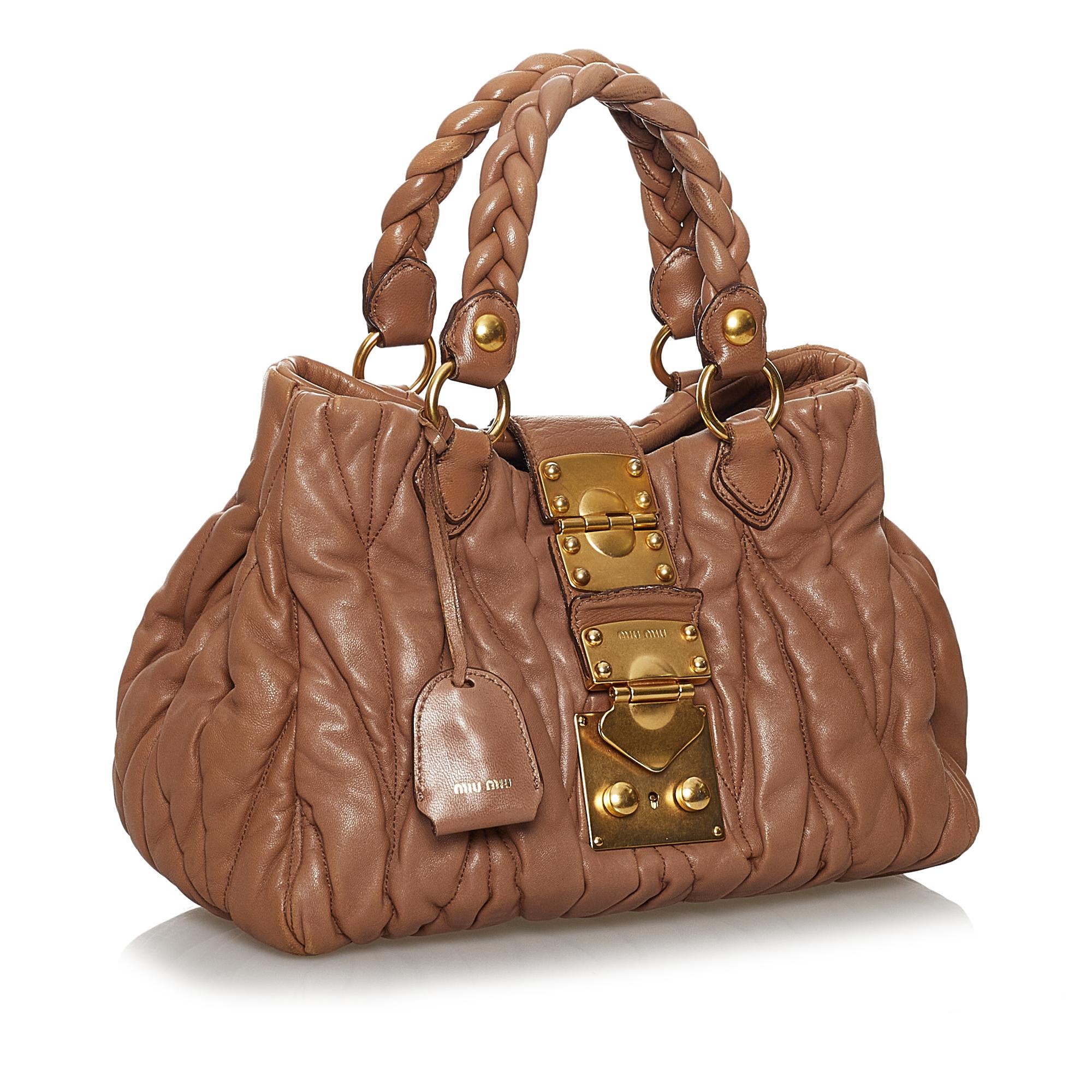 Miu Miu Coffer Leather Satchel (SHG-30139)
