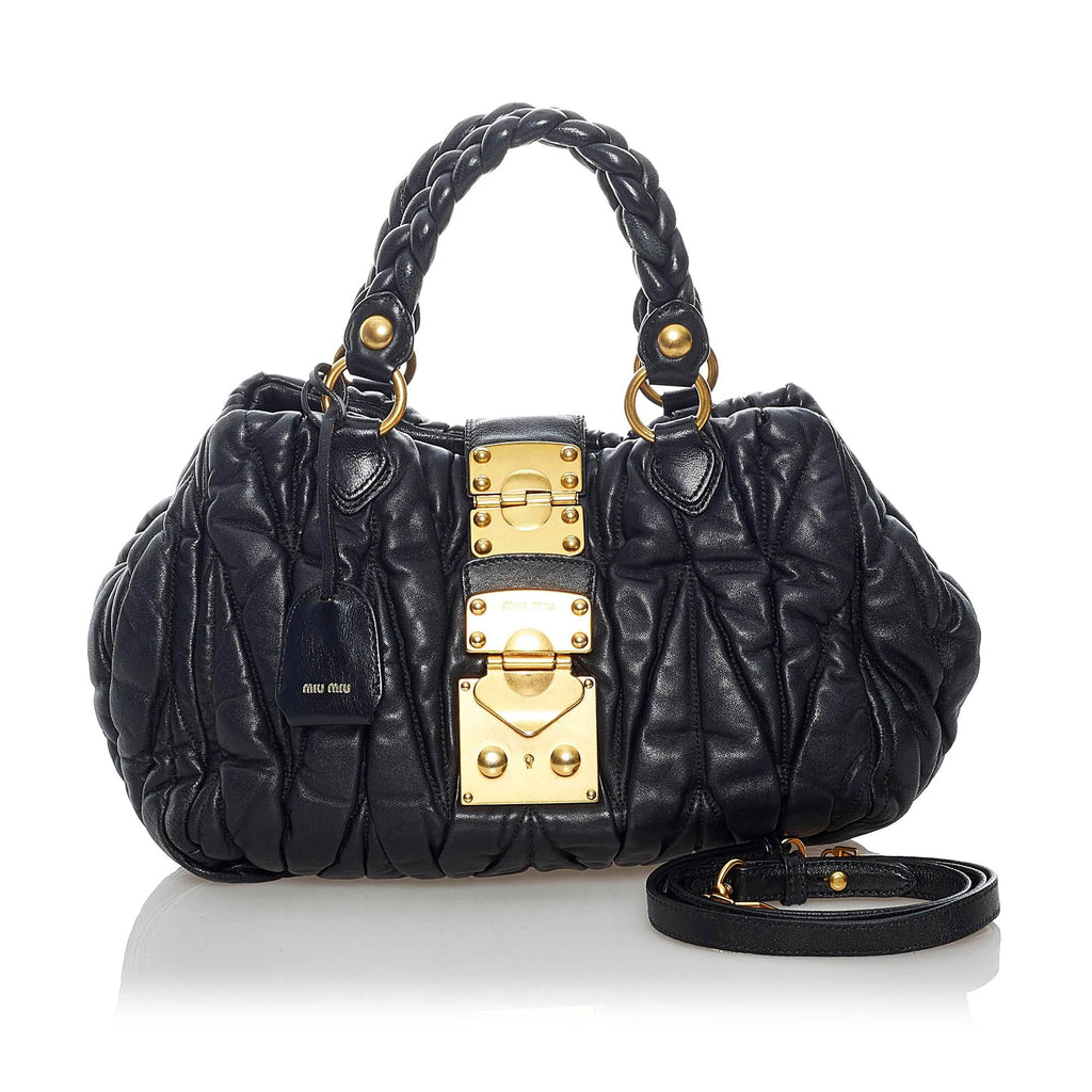 Miu Miu Coffer Leather Satchel (SHG-30810)