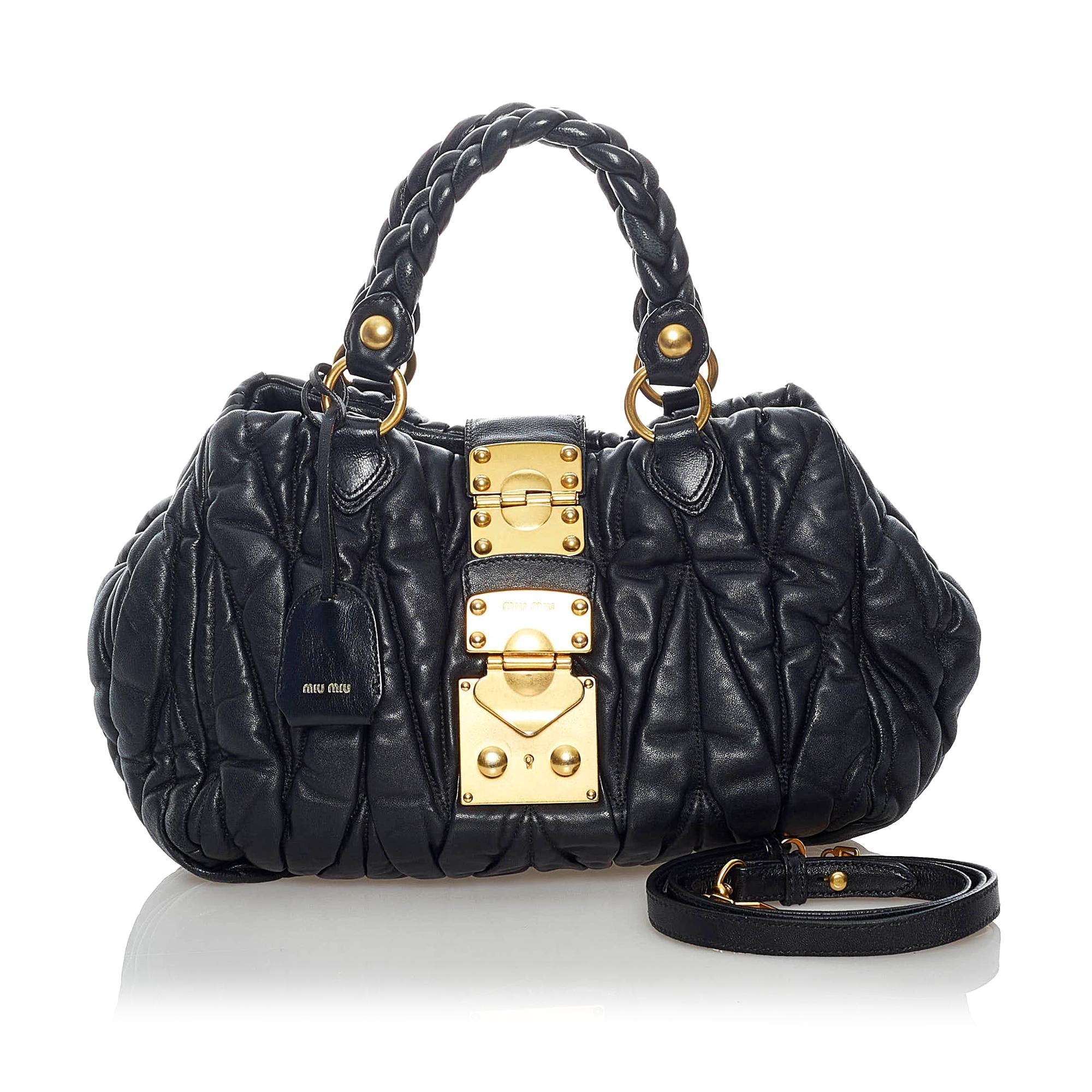 Miu Miu Coffer Leather Satchel (SHG-30810)