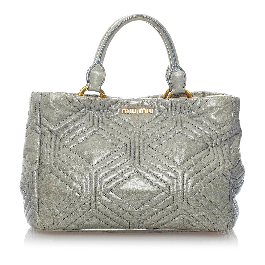 Miu Miu Embossed Leather Satchel (SHG-31195)