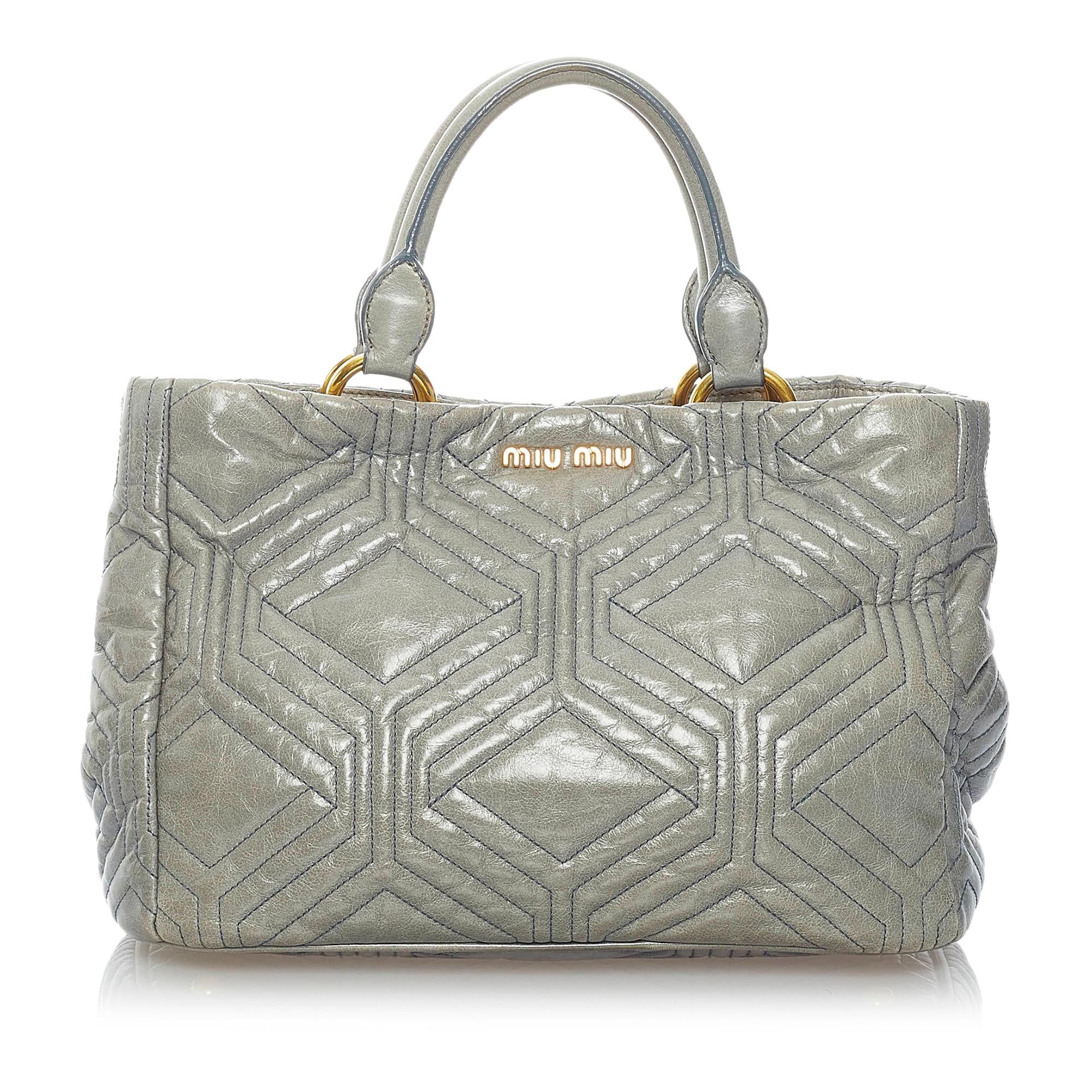Miu Miu Embossed Leather Satchel (SHG-31195)