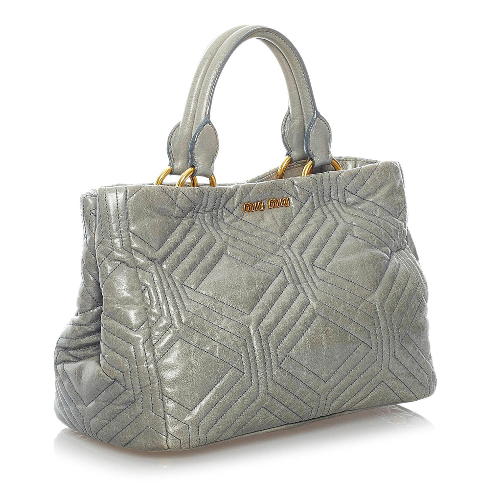 Miu Miu Embossed Leather Satchel (SHG-31195)