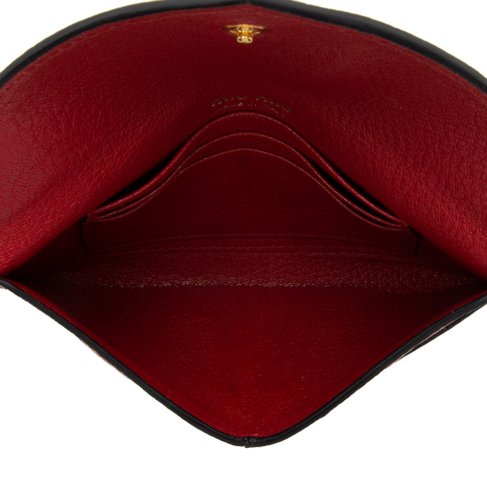 Miu Miu Goat Leather Madras Forever Envelope Pouch (SHF-12288)
