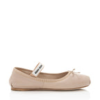 Miu Miu Leather Lea Logo Ballet Flats - Size 7.5 / 37.5