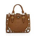 Miu Miu Leather Crystal Embellished Tote (SHF-17965)