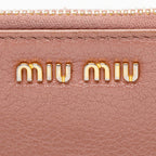 Miu Miu Leather Madras Foglio Zip Wallet - FINAL SALE (SHF-18960)