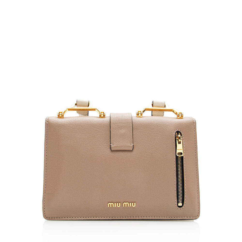 Miu Miu Leather Madras Shoulder Bag (SHF-19249)