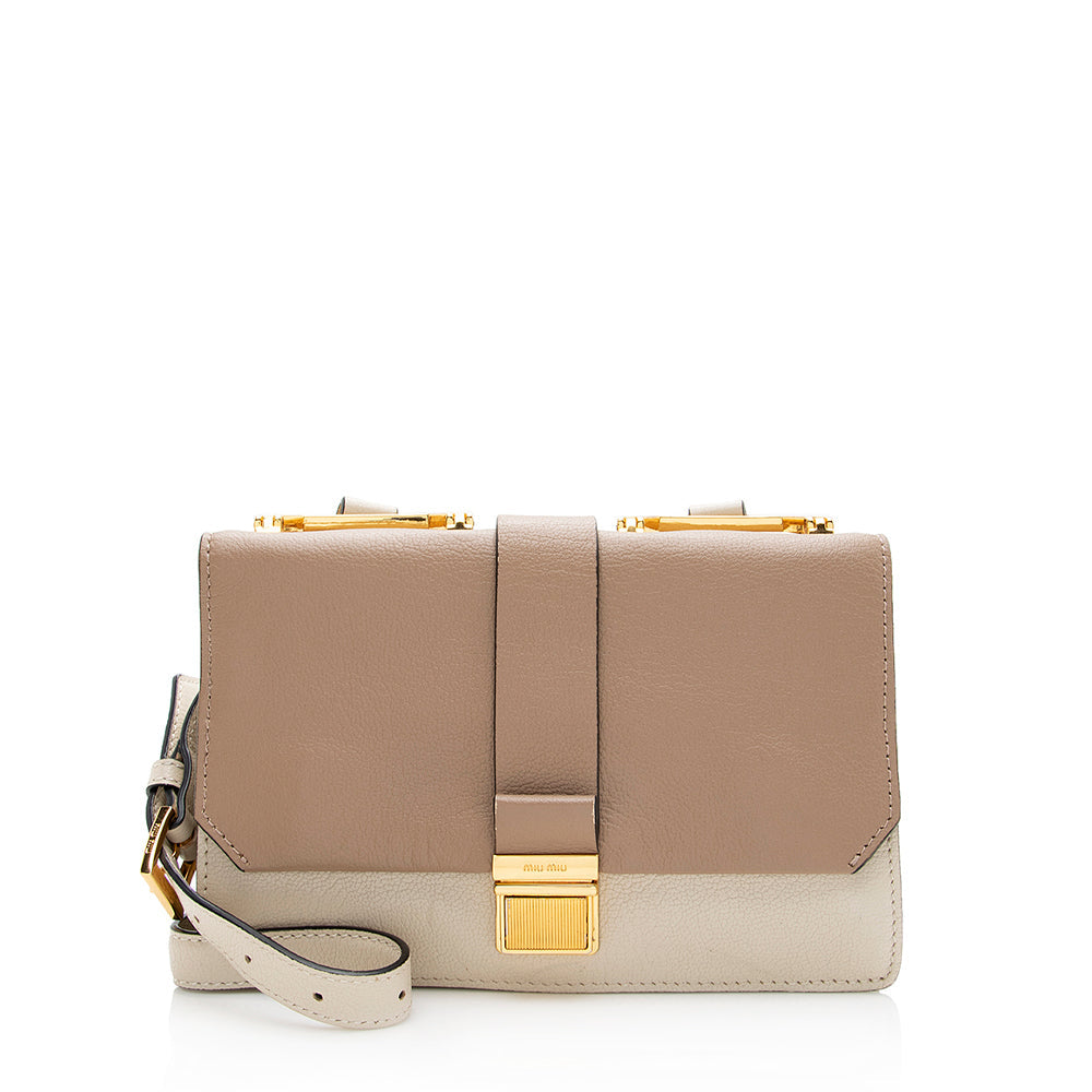 Miu Miu Leather Madras Shoulder Bag (SHF-19249)