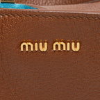 Miu Miu Leather Madras Tote (SHF-8NHEbG)