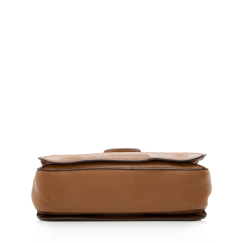 Miu Miu Leather Pushlock Top Handle Satchel (SHF-18087)