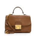 Miu Miu Leather Pushlock Top Handle Satchel (SHF-18087)