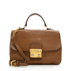 Miu Miu Leather Pushlock Top Handle Satchel (SHF-18087)