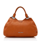Miu Miu Leather Padlock Satchel (SHF-QpYbOu)