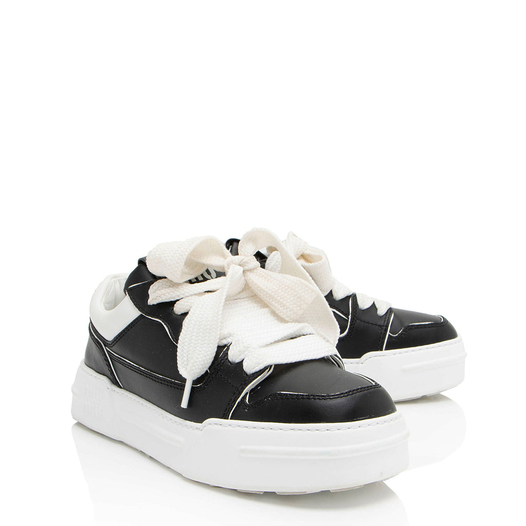 Miu Miu Leather Platform Sneakers - Size 6 / 36