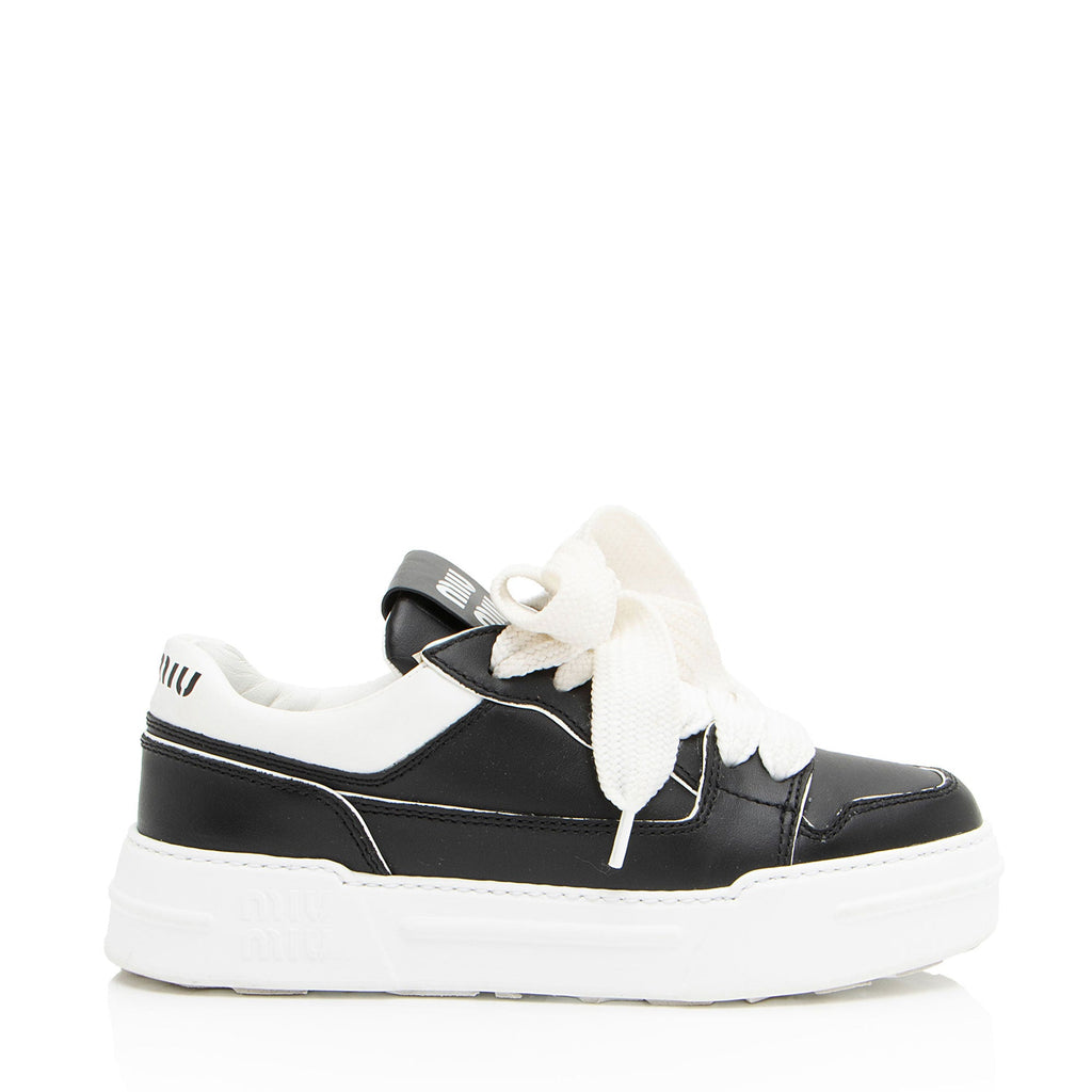 Miu Miu Leather Platform Sneakers - Size 6 / 36