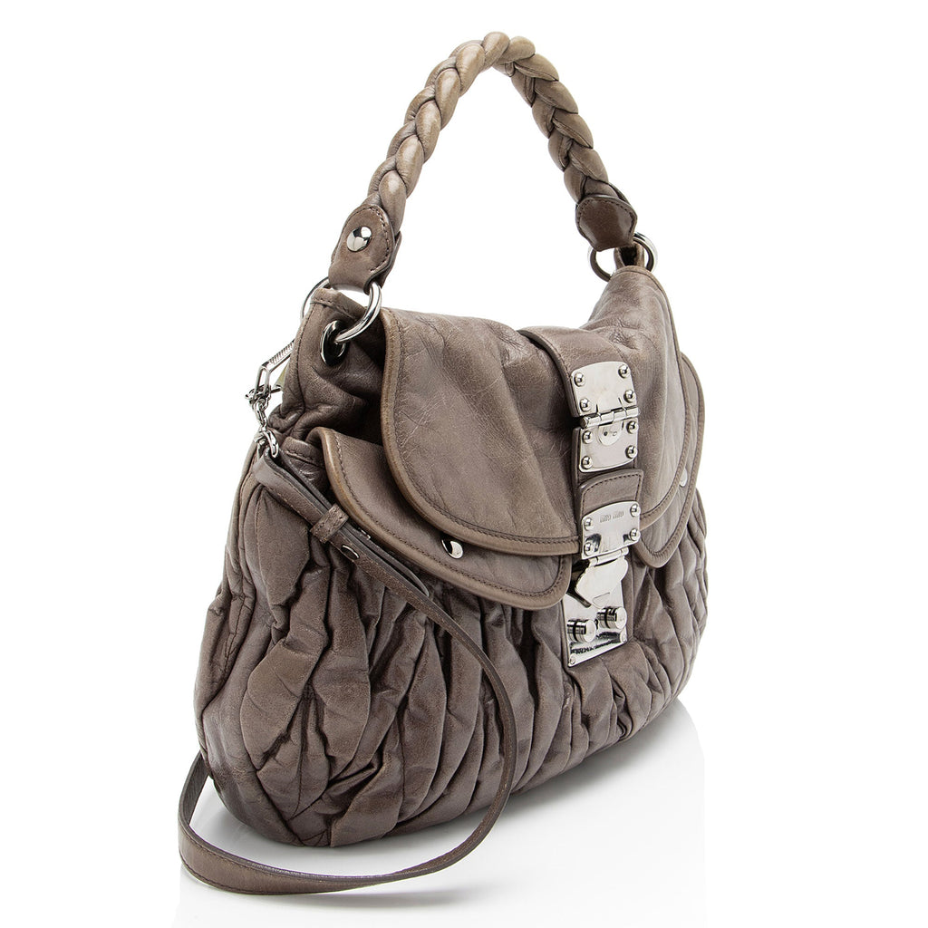 Miu Miu Matelasse Braided Coffer Hobo