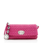 Miu Miu Matelasse Crystal Flap Shoulder Bag (SHF-17809)