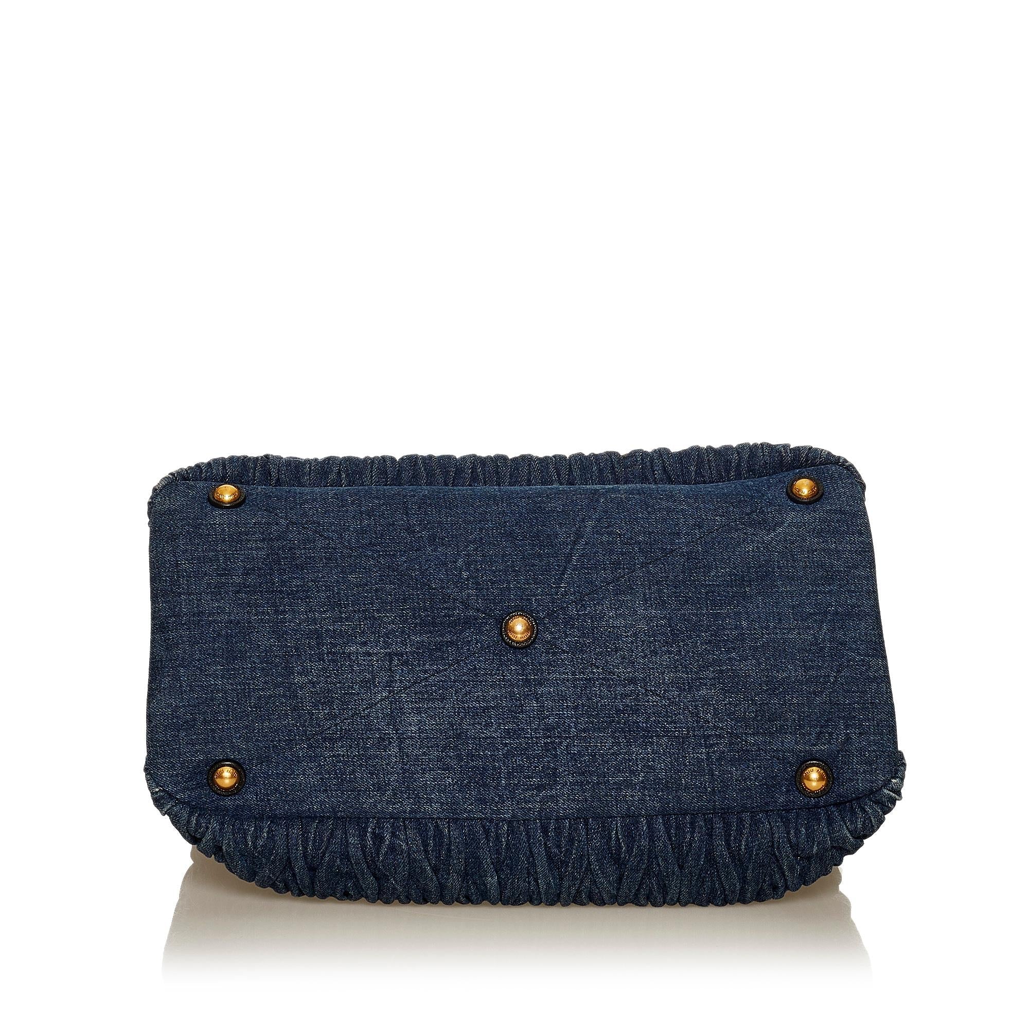 Miu Miu Matelasse Denim Tote Bag (SHG-29517)