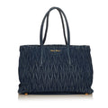 Miu Miu Matelasse Denim Tote Bag (SHG-29517)
