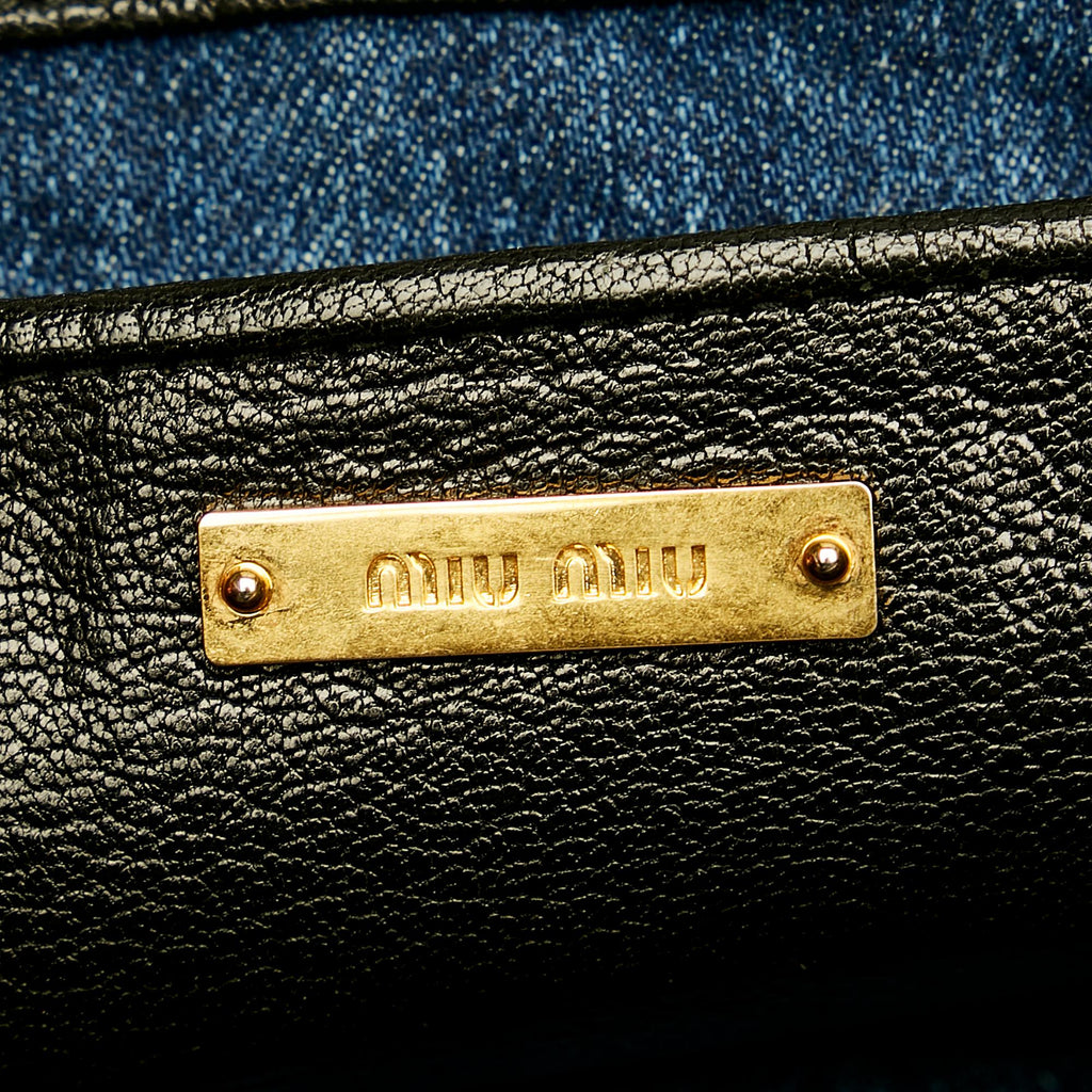 Miu Miu Matelasse Denim Tote Bag (SHG-29517)