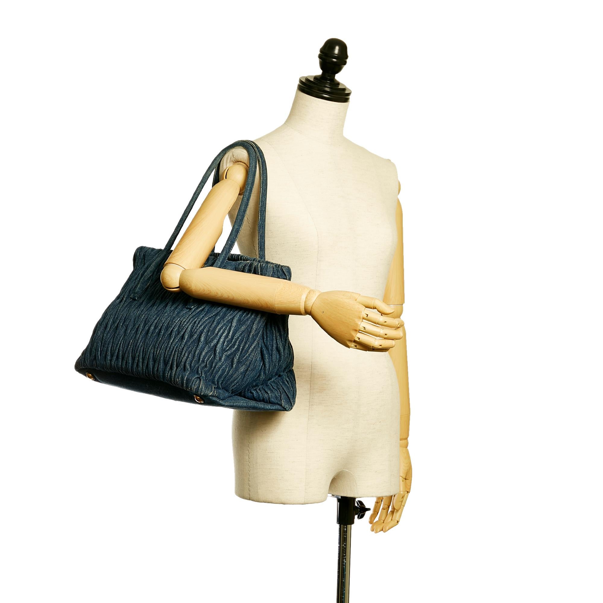 Miu Miu Matelasse Denim Tote Bag (SHG-29517)