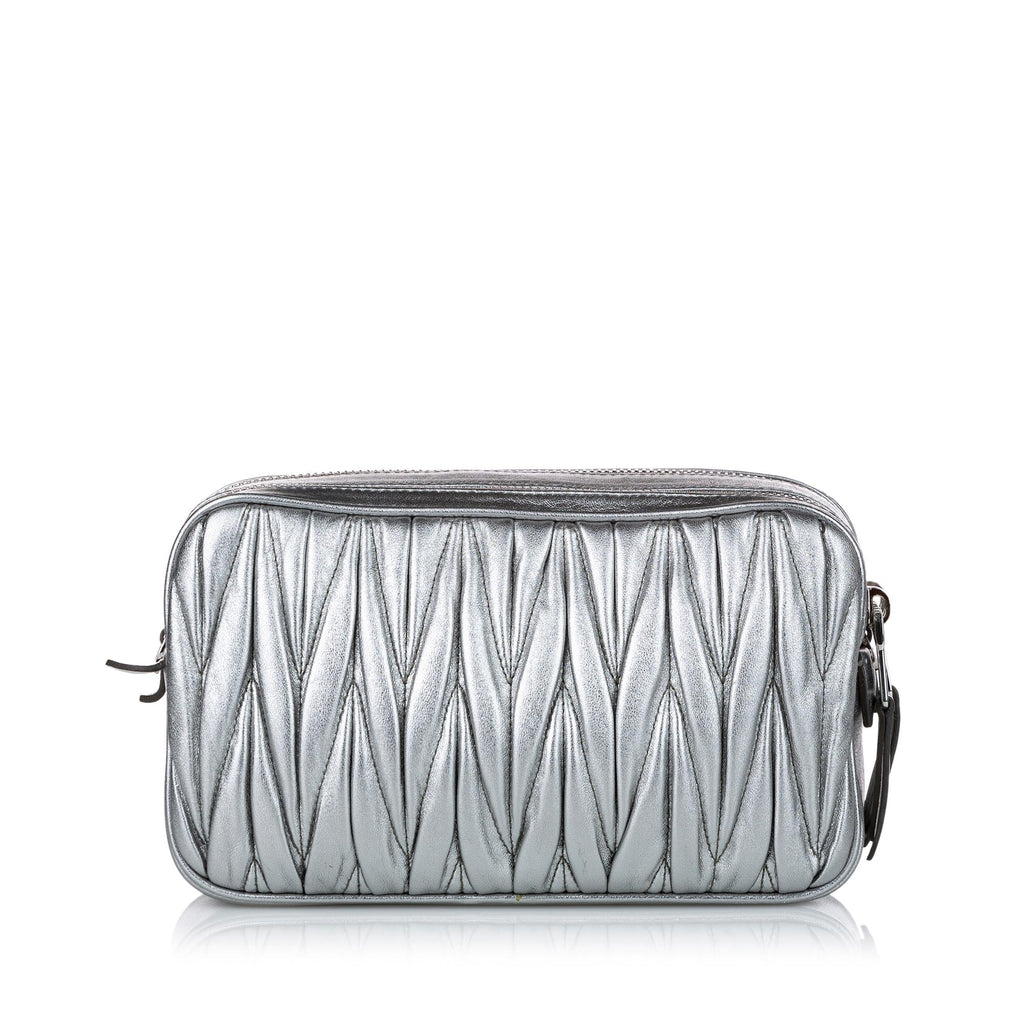 Miu Miu Matelasse Double Zip Leather Crossbody Bag (SHG-28757)