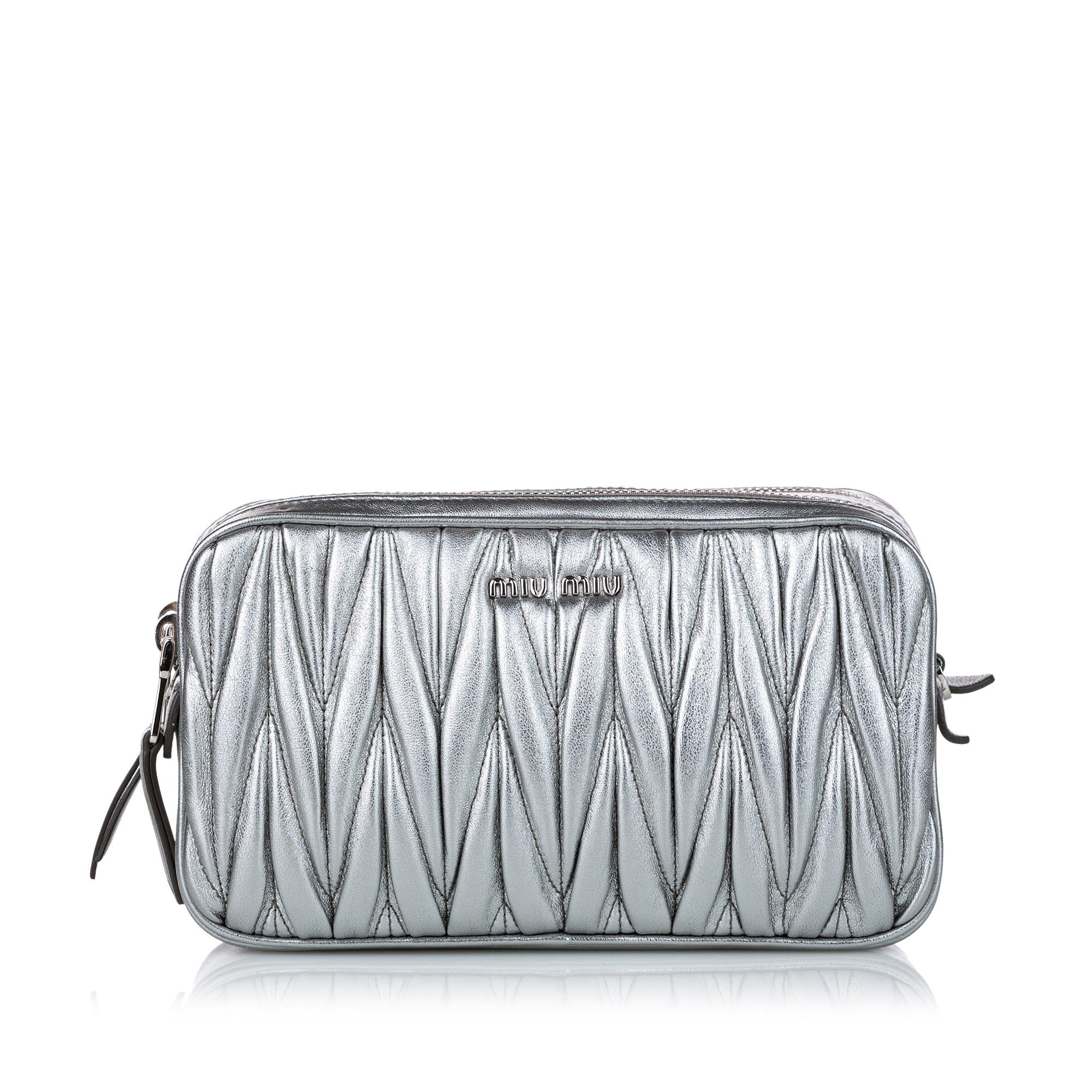 Miu Miu Matelasse Double Zip Leather Crossbody Bag (SHG-28757)