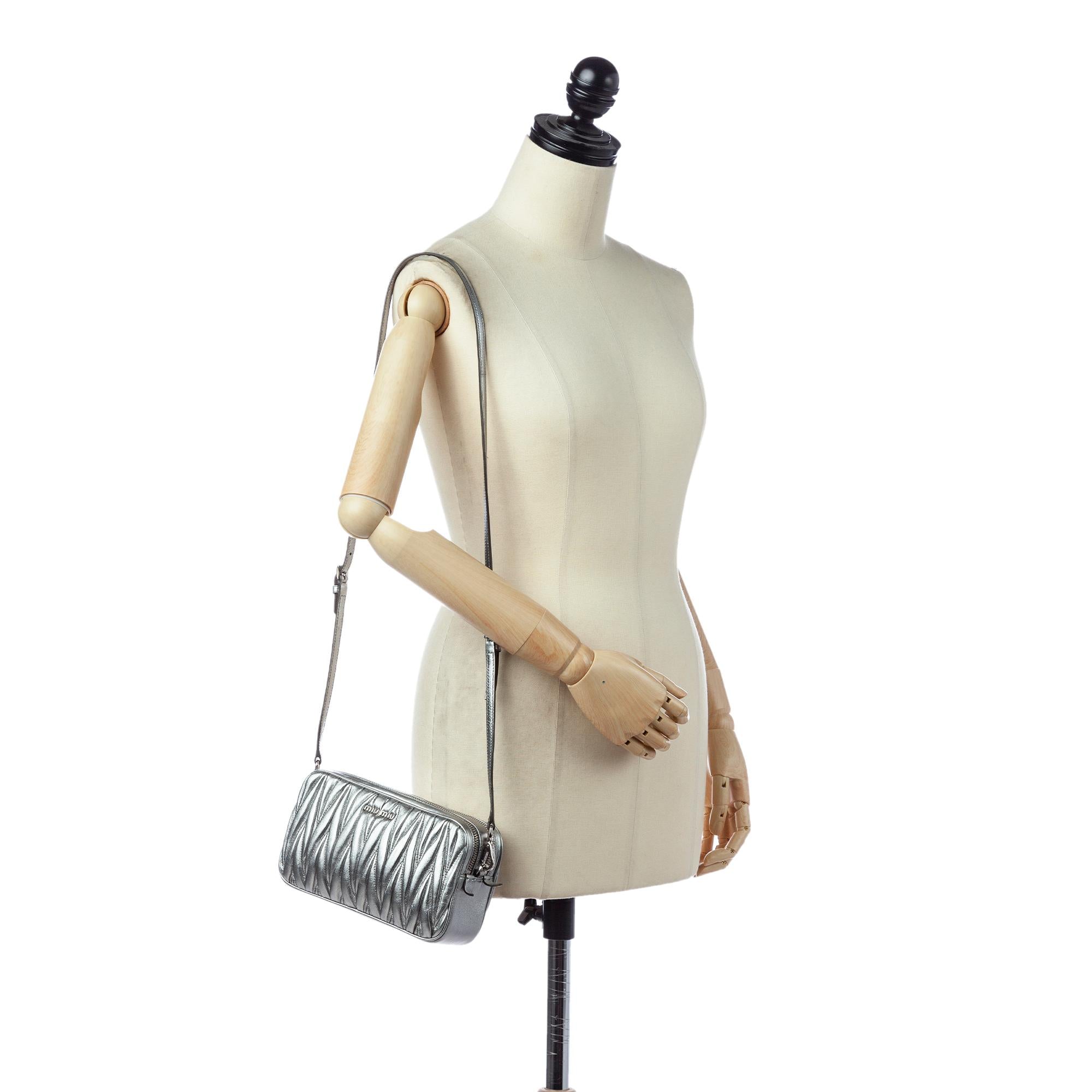 Miu Miu Matelasse Double Zip Leather Crossbody Bag (SHG-28757)