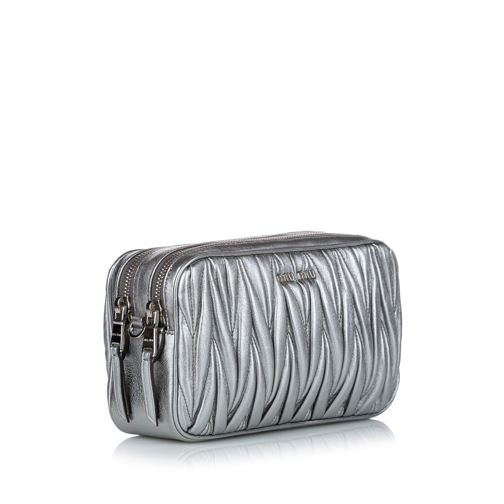 Miu Miu Matelasse Double Zip Leather Crossbody Bag (SHG-28757)