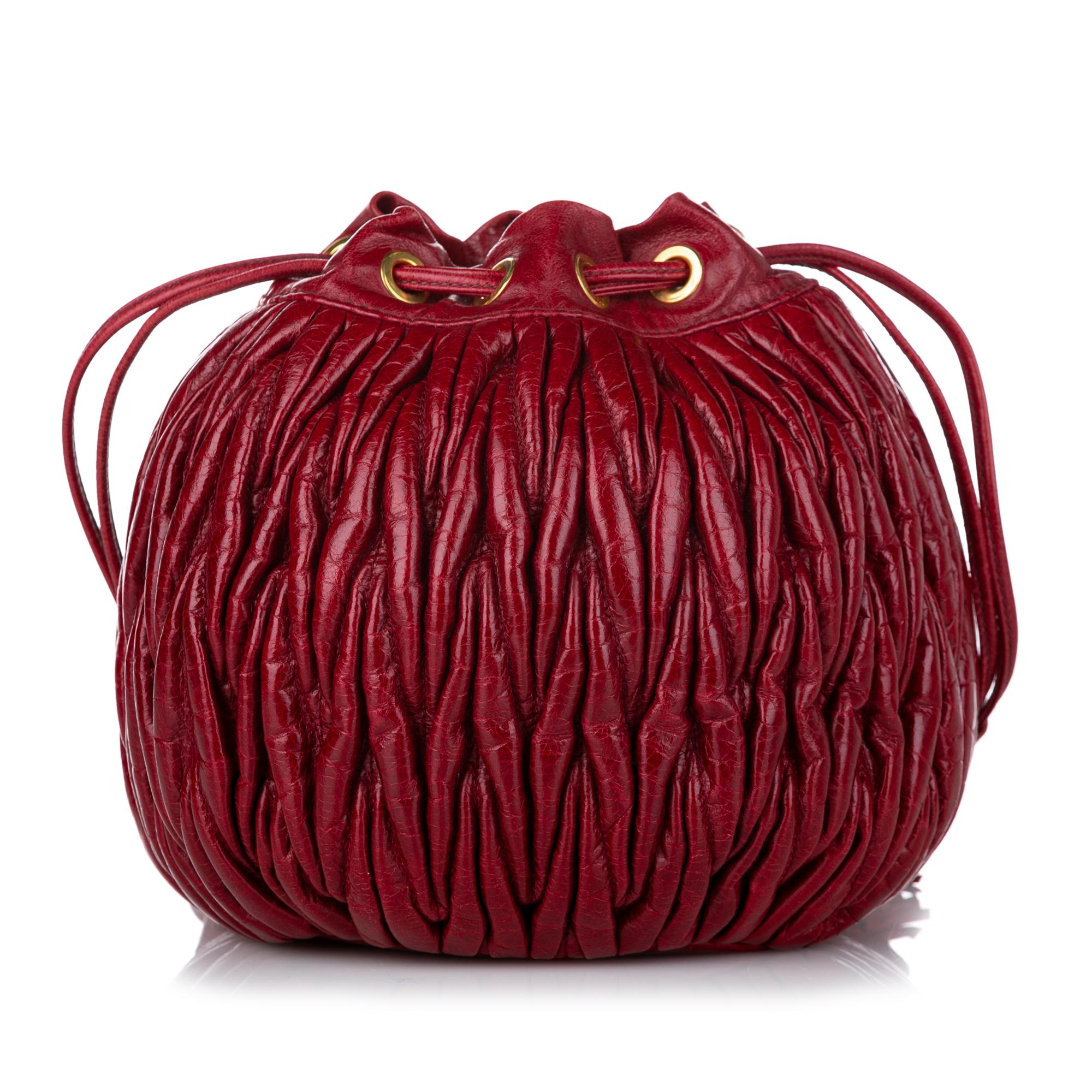 Miu Miu Matelasse Lambskin Leather Bucket Bag (SHG-30796)