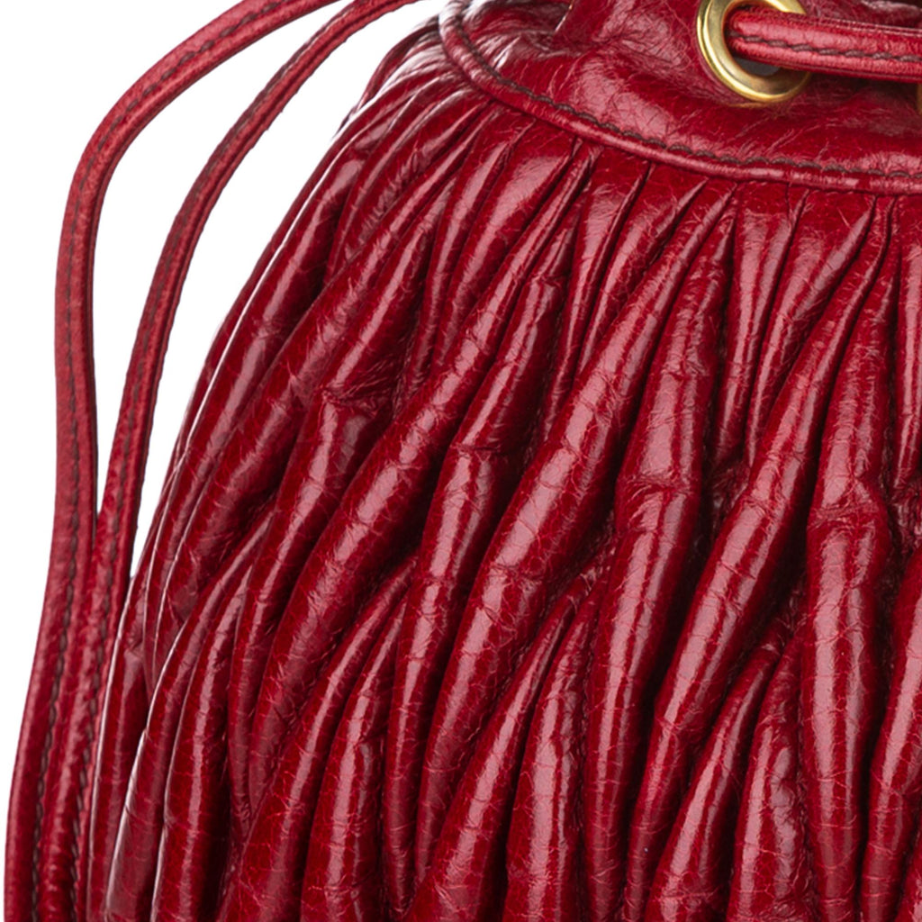 Miu Miu Matelasse Lambskin Leather Bucket Bag (SHG-30796)
