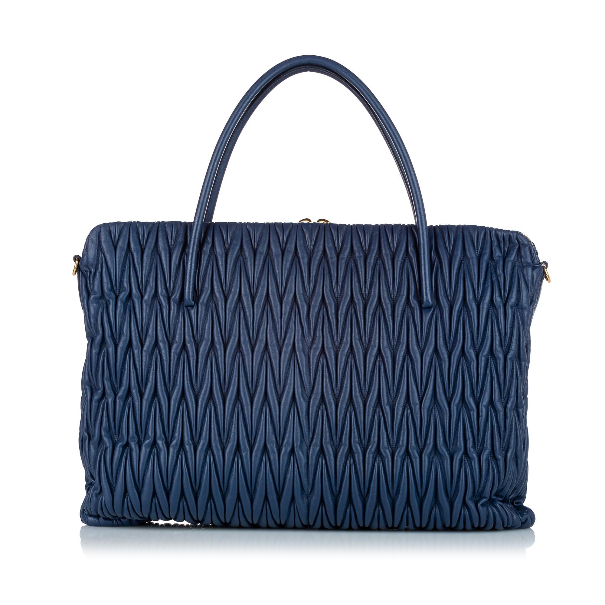 Miu Miu Matelasse Lambskin Leather Satchel (SHG-23830)