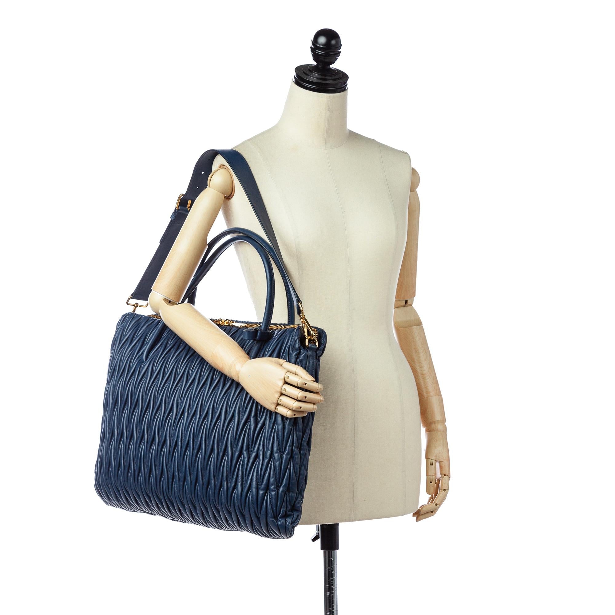 Miu Miu Matelasse Lambskin Leather Satchel (SHG-23830)