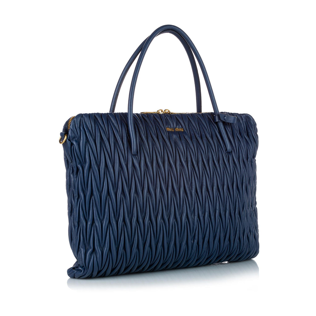 Miu Miu Matelasse Lambskin Leather Satchel (SHG-23830)