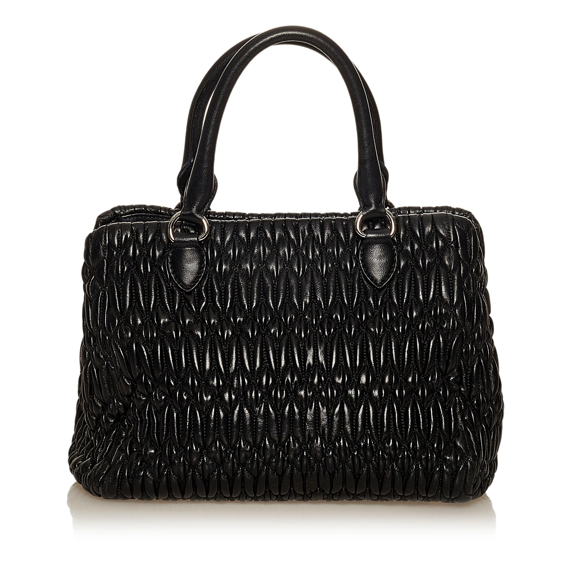 Miu Miu Matelasse Lambskin Leather Satchel (SHG-29512)