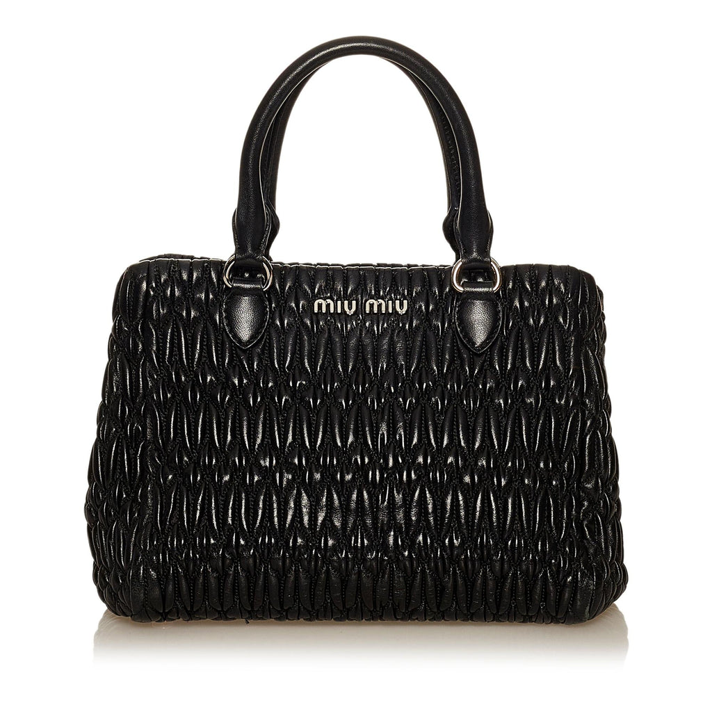 Miu Miu Matelasse Lambskin Leather Satchel (SHG-29512)