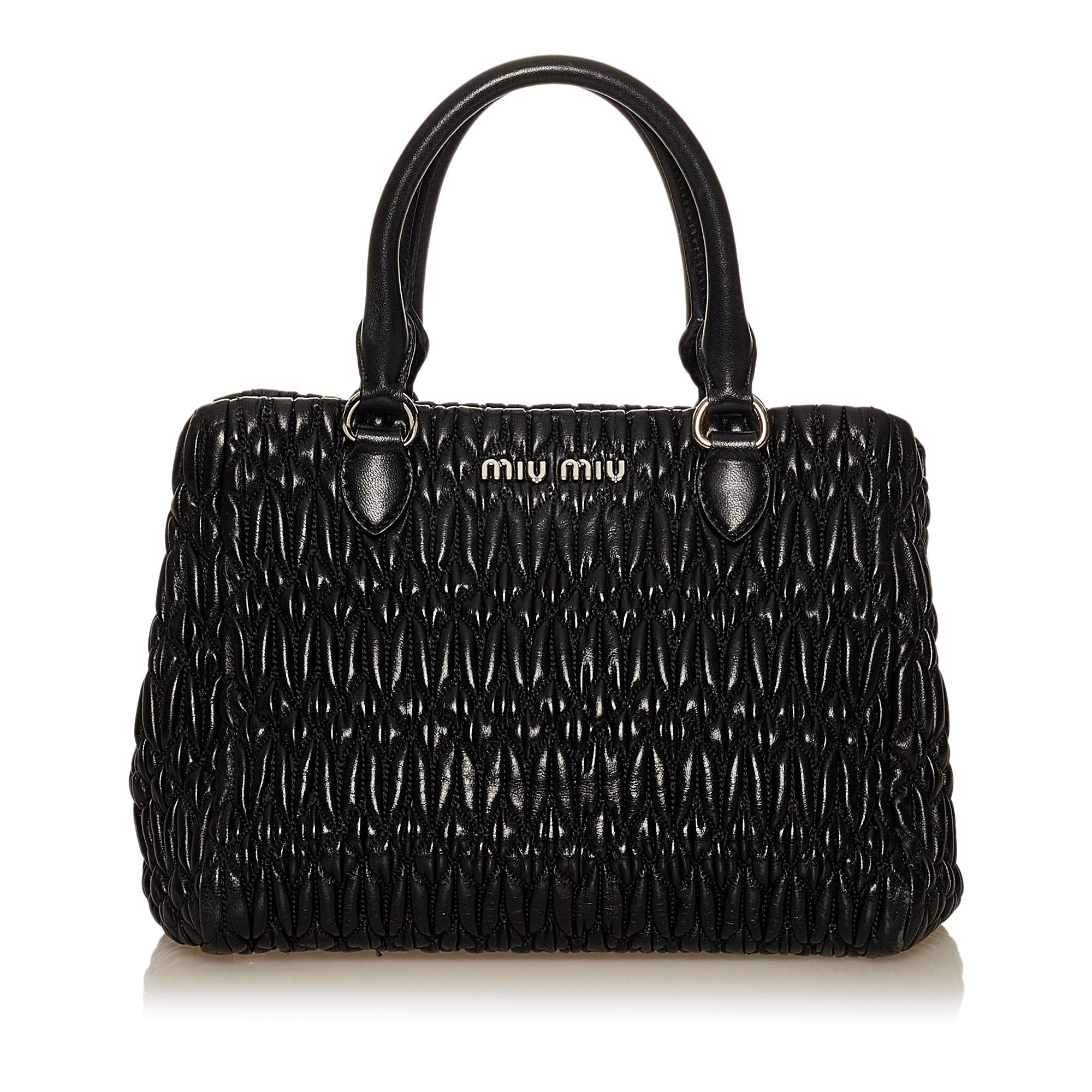 Miu Miu Matelasse Lambskin Leather Satchel (SHG-29512)