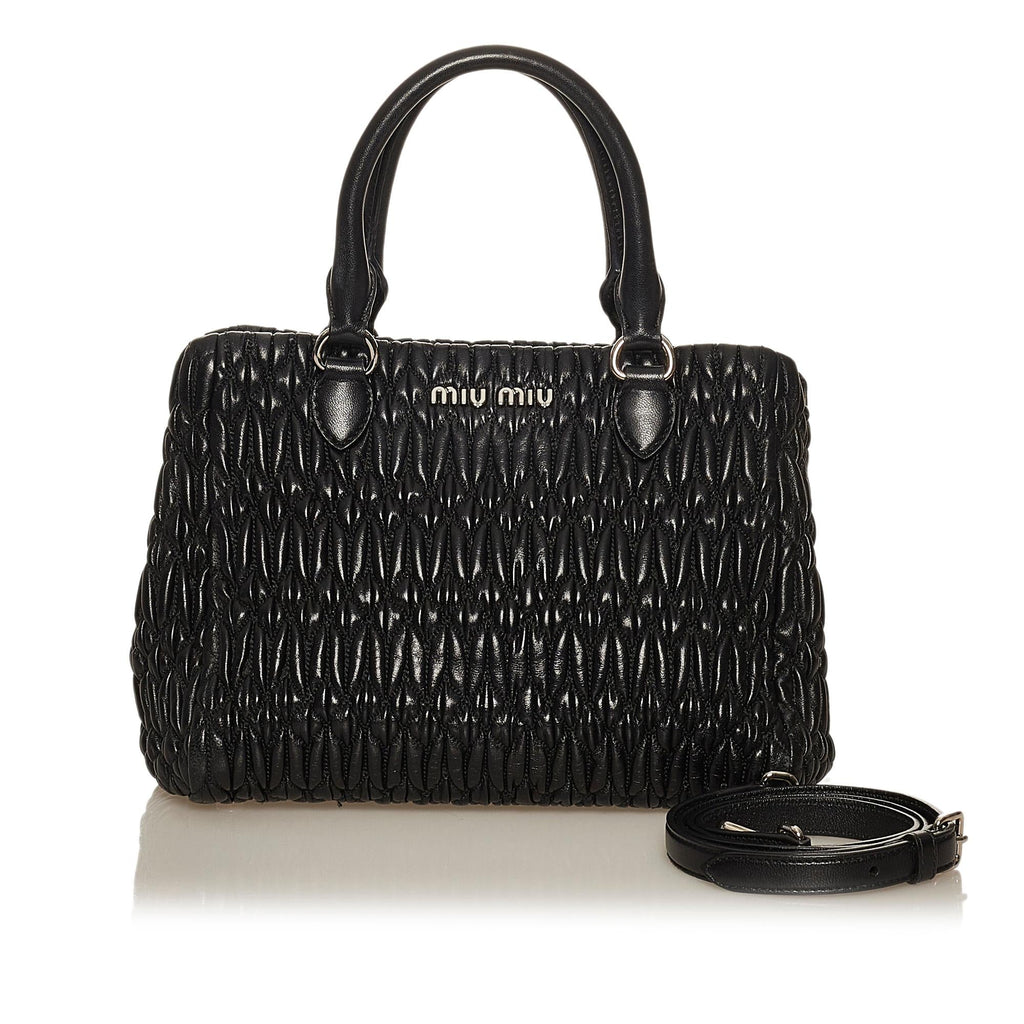 Miu Miu Matelasse Lambskin Leather Satchel (SHG-29512)