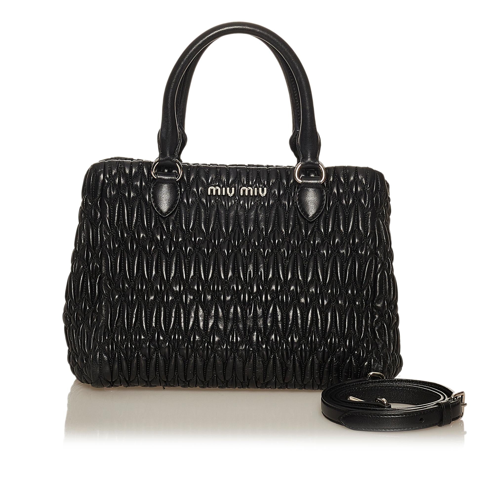 Miu Miu Matelasse Lambskin Leather Satchel (SHG-29512)