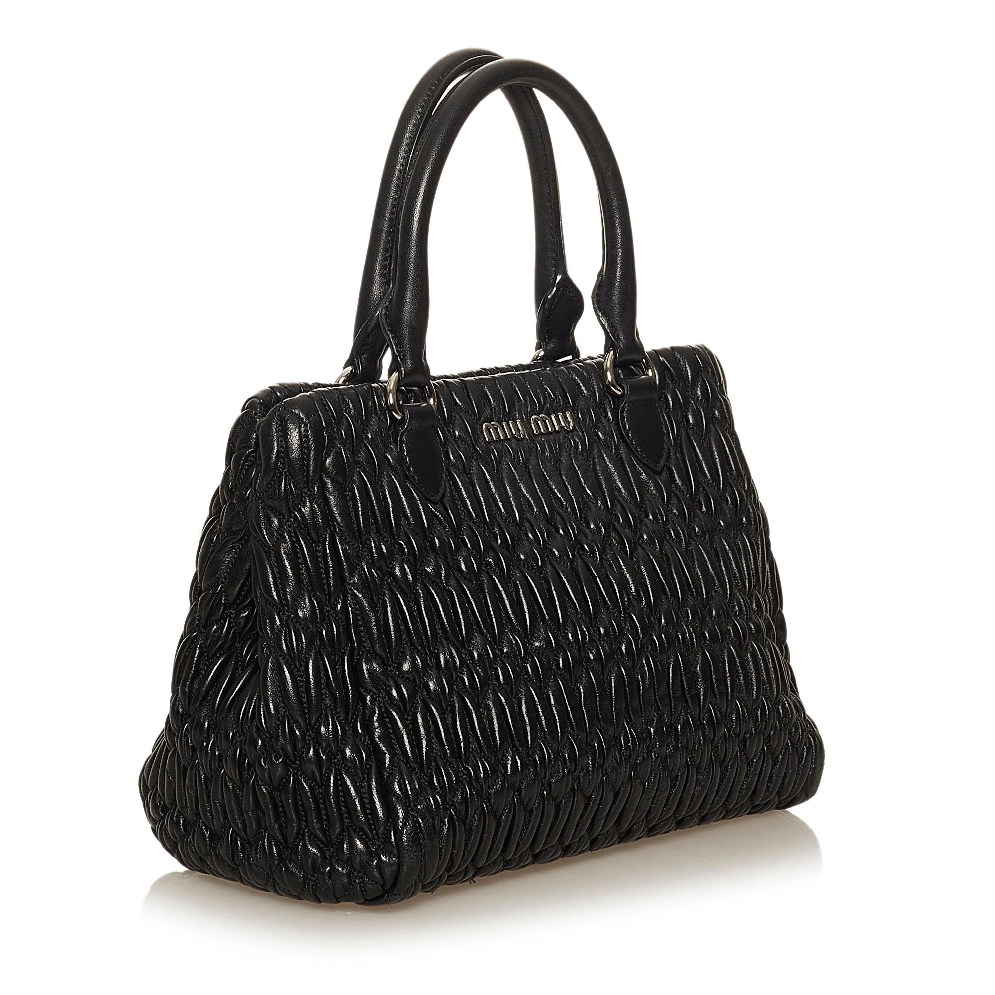 Miu Miu Matelasse Lambskin Leather Satchel (SHG-29512)