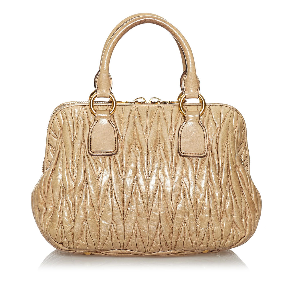 Miu Miu Matelasse Lambskin Leather Satchel (SHG-29622)