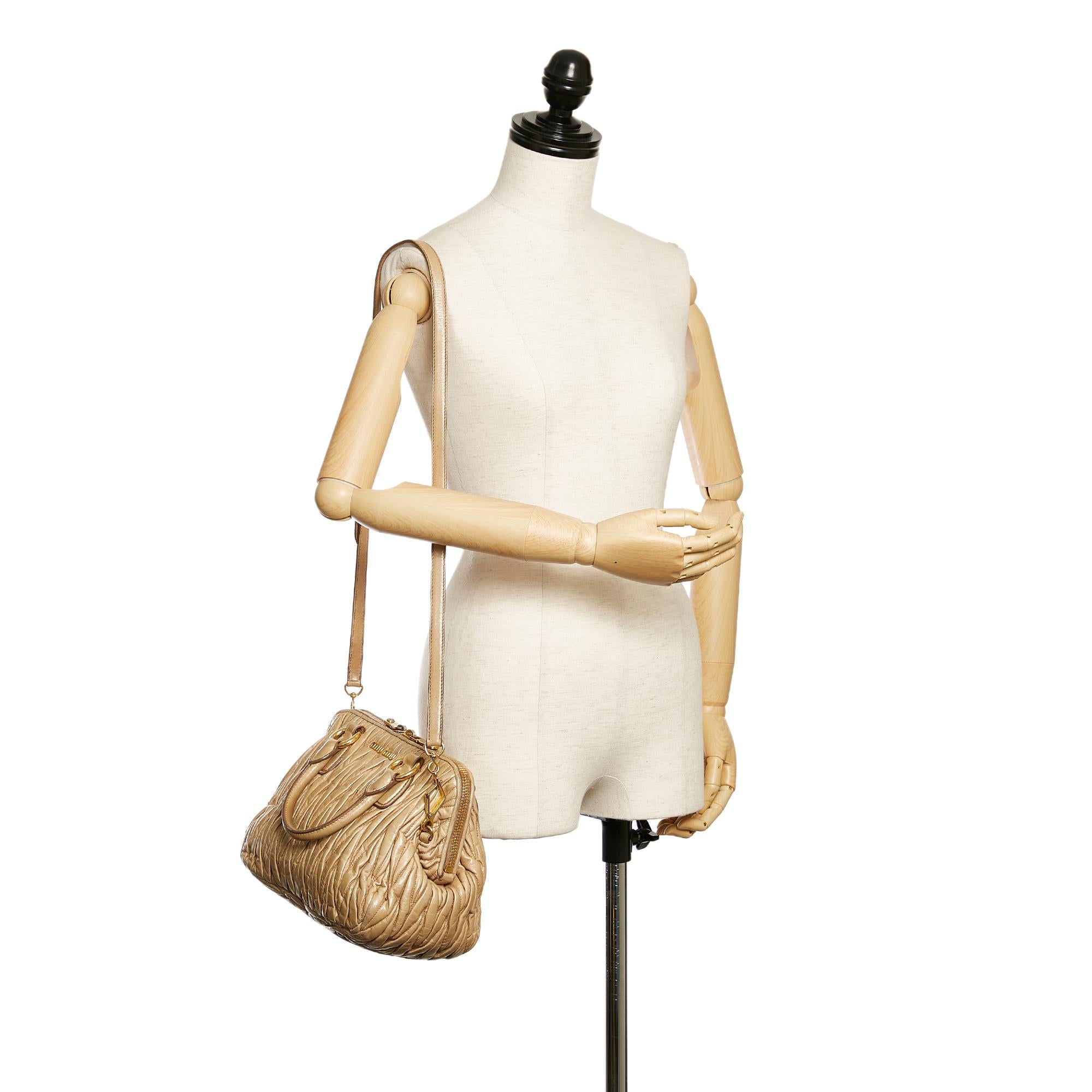 Miu Miu Matelasse Lambskin Leather Satchel (SHG-29622)