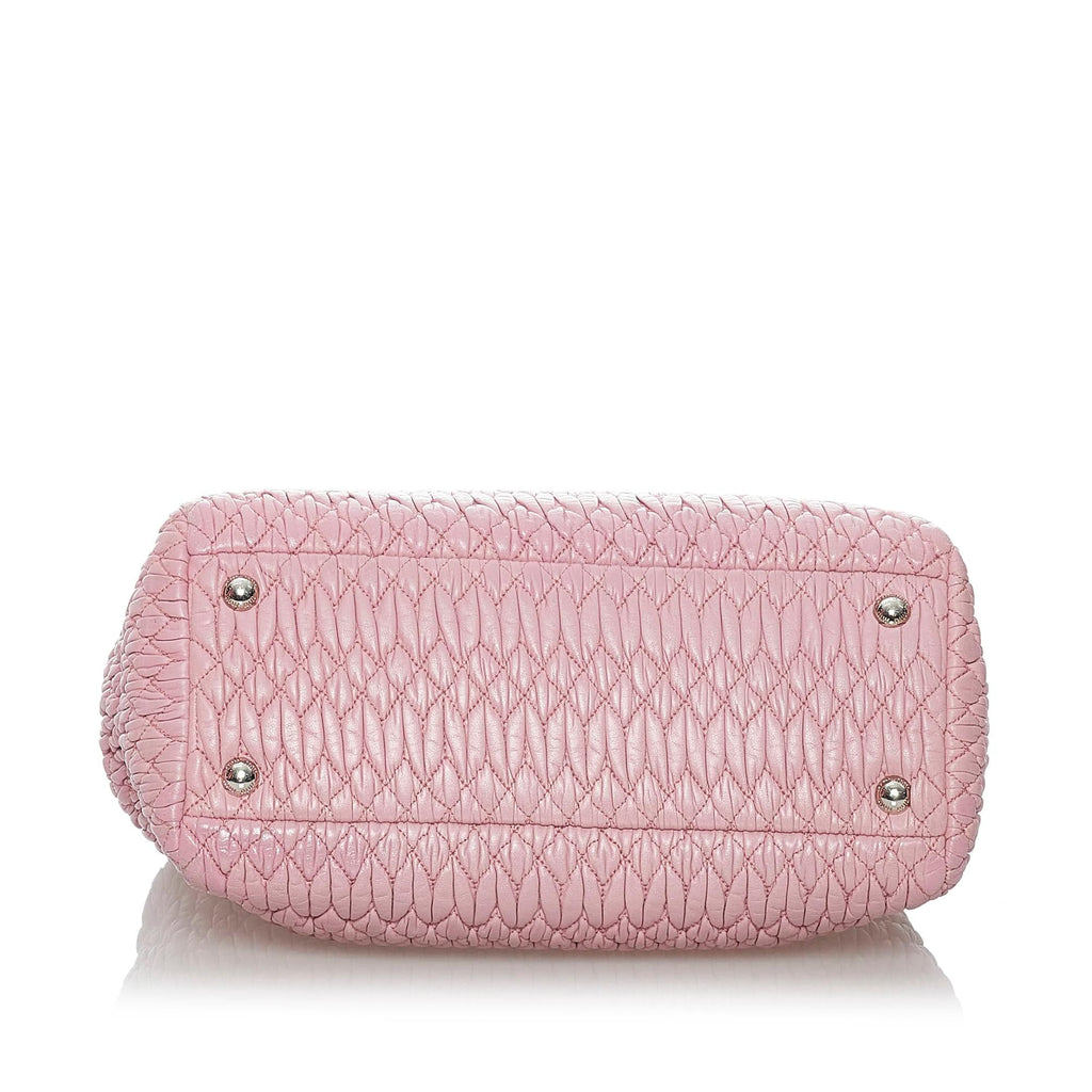Miu Miu Matelasse Lambskin Leather Satchel (SHG-30245)